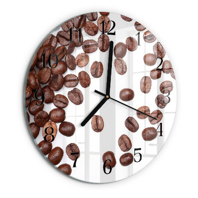 Wanduhr rund Kaffeebohnen