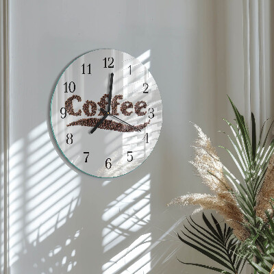 Wanduhr rund Kaffee 