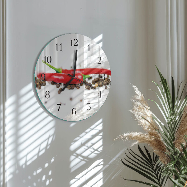 Wanduhr rund Pfefferkörner