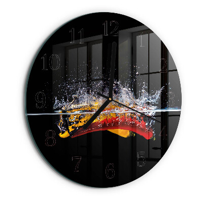 Wanduhr rund Chilischoten