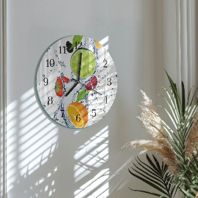 Wanduhr rund Früchte Zitrone