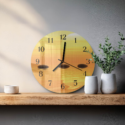 Wanduhr rund Wasser Sonne