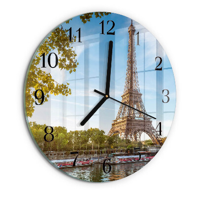 Wanduhr rund Eiffelturm Paris
