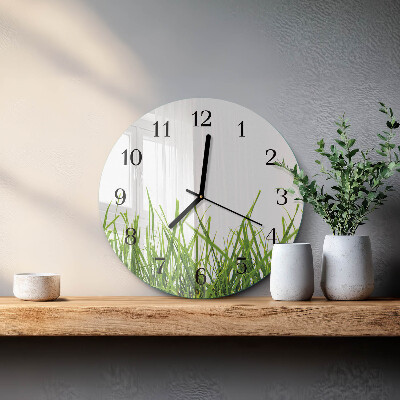 Wanduhr rund Gras