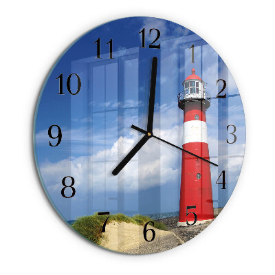 Wanduhr rund Leuchtturm