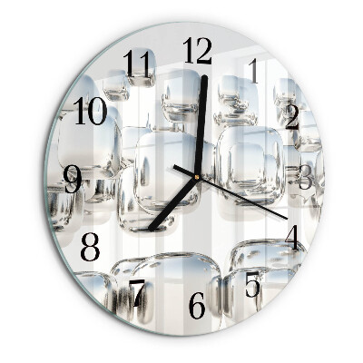 Wanduhr rund 3D-Würfel
