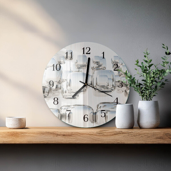 Wanduhr rund 3D-Würfel