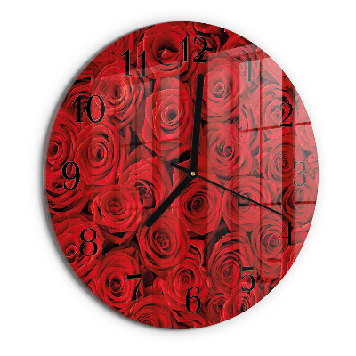 Wanduhr rund Rosen