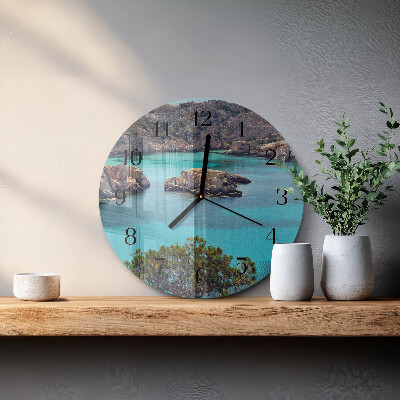 Wanduhr rund Meereslandschaft