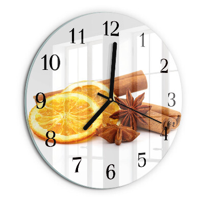 Wanduhr rund Vanille mit Zitrone