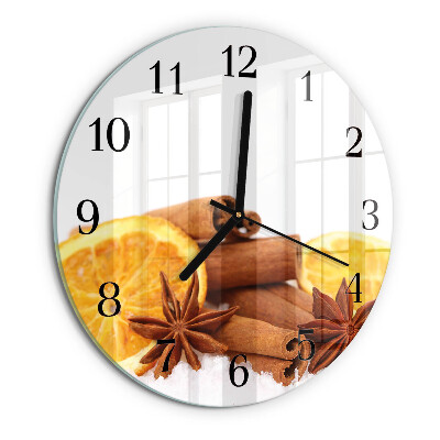 Wanduhr rund Vanille mit Zitrone
