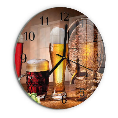 Wanduhr rund Bierfass