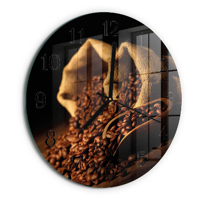 Wanduhr rund Kaffeebohnen