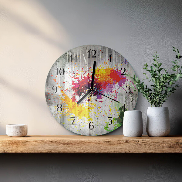 Wanduhr rund Flecken
