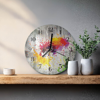 Wanduhr rund Flecken