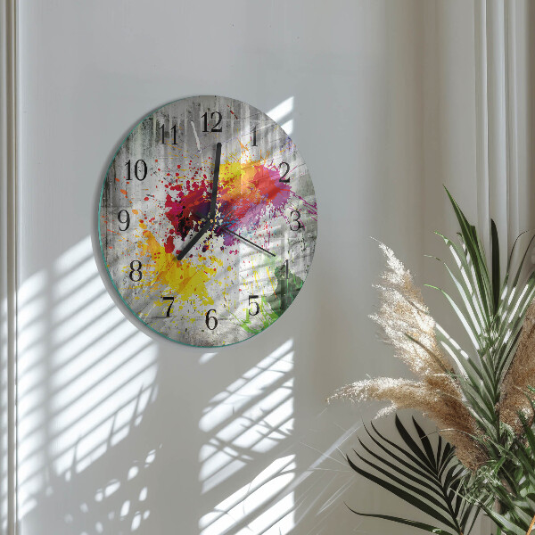 Wanduhr rund Flecken