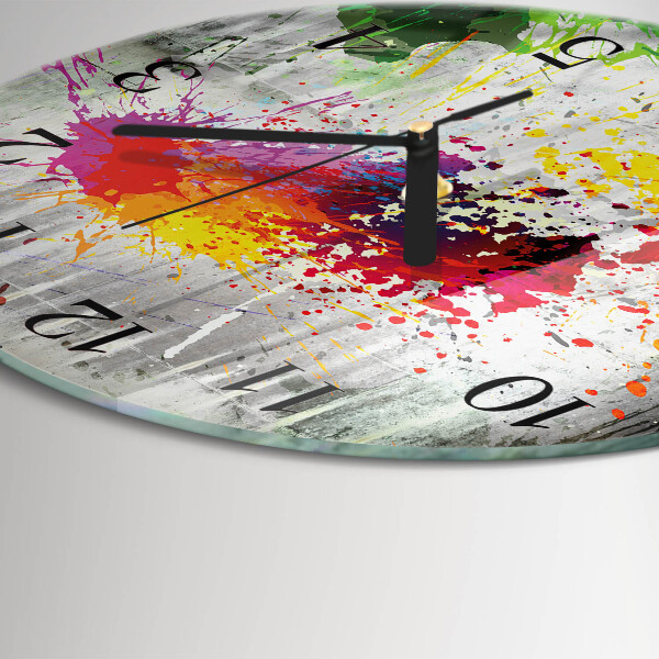 Wanduhr rund Flecken