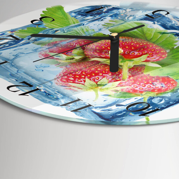 Wanduhr rund Erdbeereis