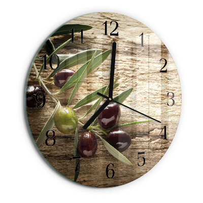 Wanduhr rund Oliven