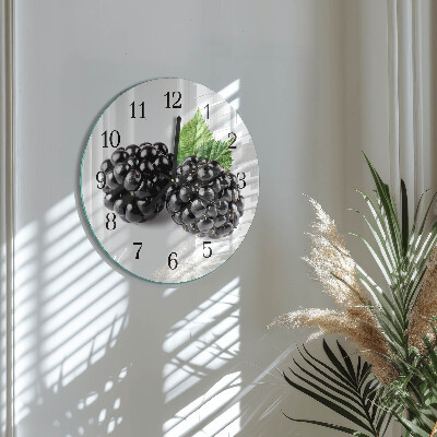 Wanduhr rund Brombeeren