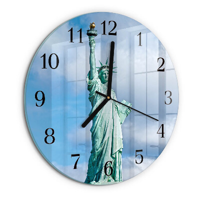 Wanduhr rund Freiheitsstatue