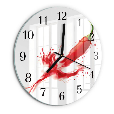 Wanduhr rund Chili-Pfeffer