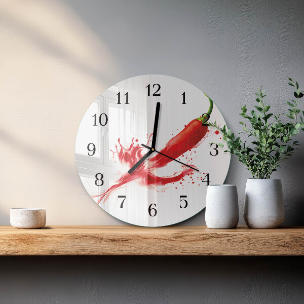 Wanduhr rund Chili-Pfeffer