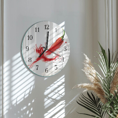 Wanduhr rund Chili-Pfeffer