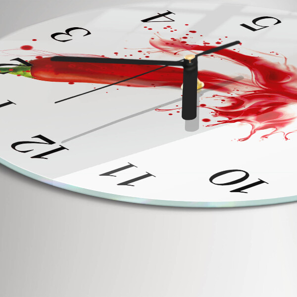 Wanduhr rund Chili-Pfeffer