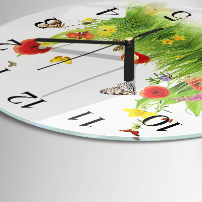 Wanduhr rund Wiese