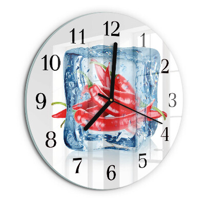 Wanduhr rund Chili mit Eiscreme