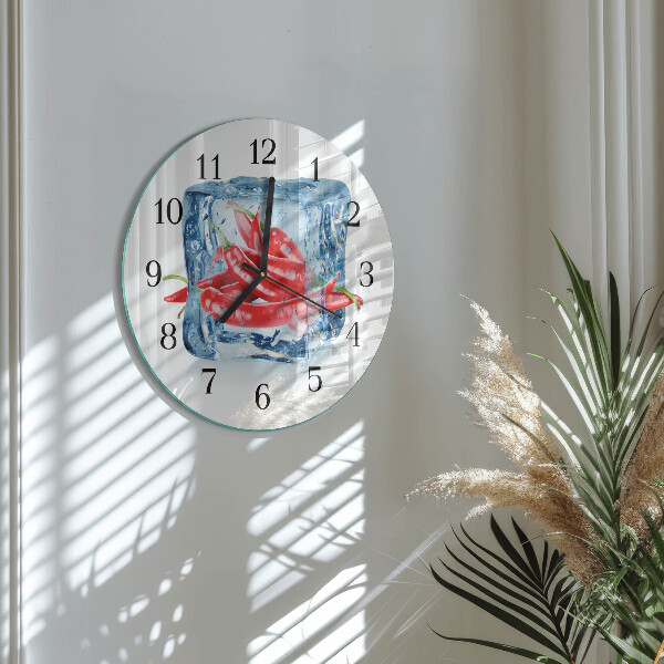 Wanduhr rund Chili mit Eiscreme