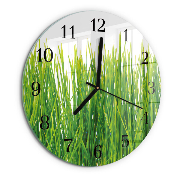 Wanduhr rund Gras