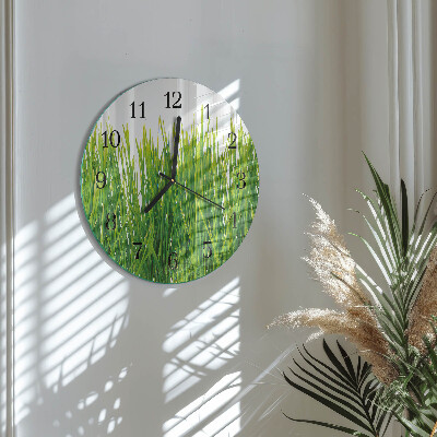 Wanduhr rund Gras