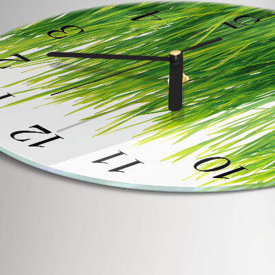 Wanduhr rund Gras
