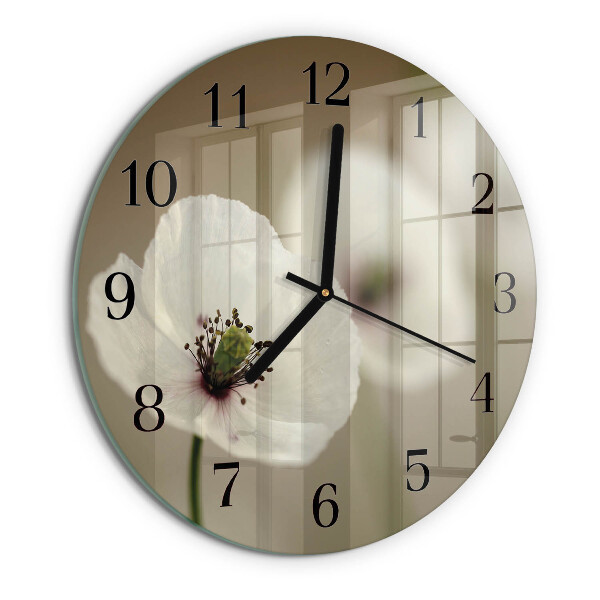 Wanduhr rund Mohn