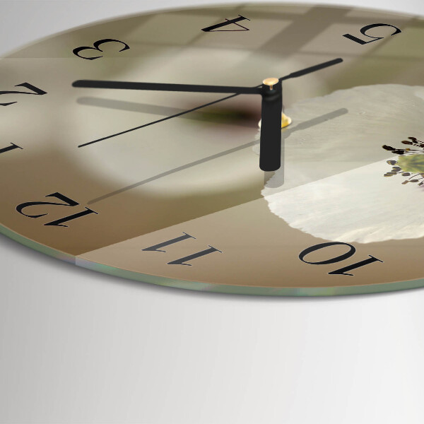 Wanduhr rund Mohn