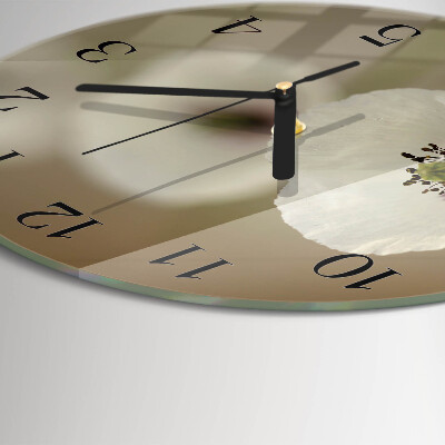 Wanduhr rund Mohn
