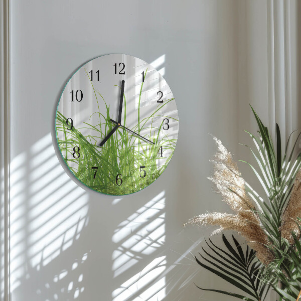 Wanduhr rund Gras