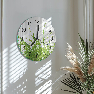 Wanduhr rund Gras