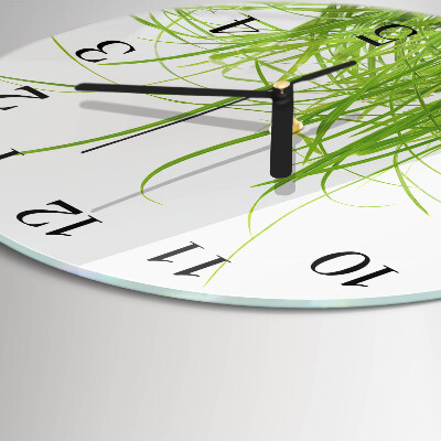 Wanduhr rund Gras