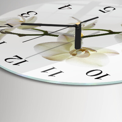 Wanduhr rund Orchidee