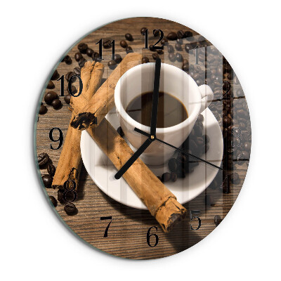 Wanduhr rund Zimtkaffee
