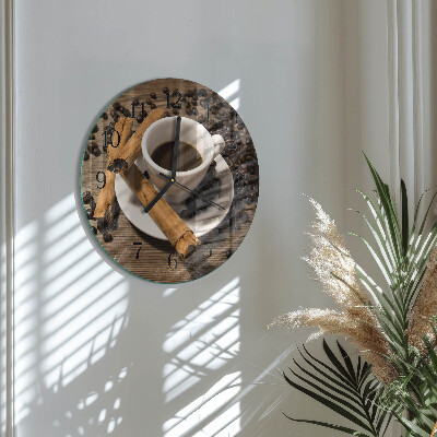 Wanduhr rund Zimtkaffee