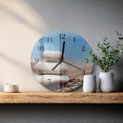 Wanduhr rund Steine