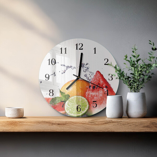 Wanduhr rund Obst