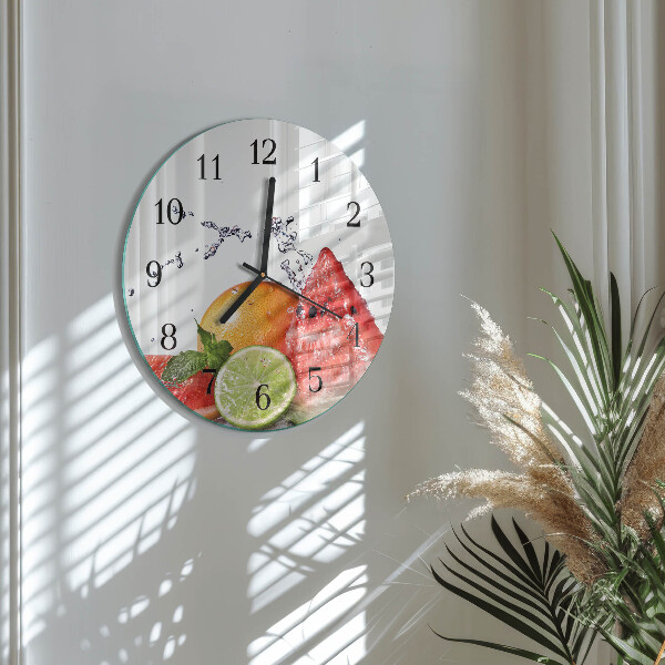 Wanduhr rund Obst