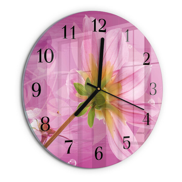 Wanduhr rund Blume