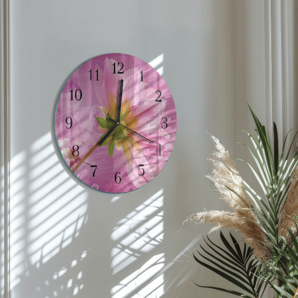 Wanduhr rund Blume