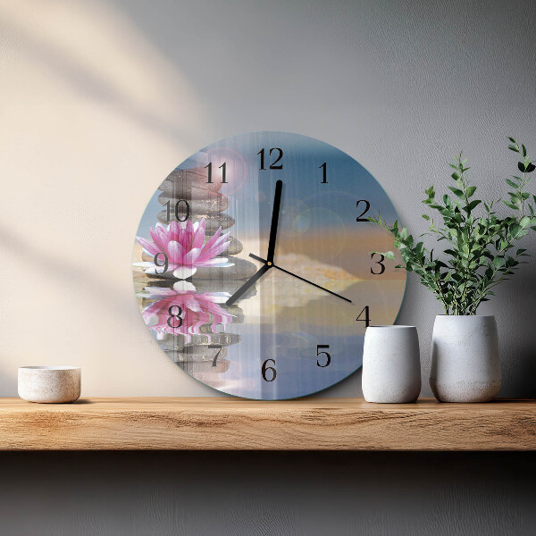 Wanduhr rund Wassersteine